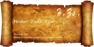 Hodor Zsófia névjegykártya